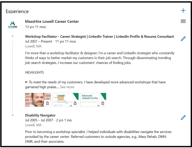 New Expericne section2