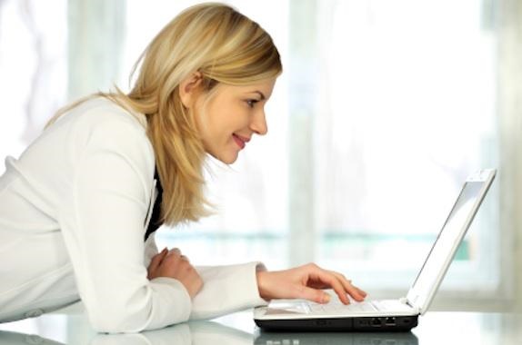 Woman using computer