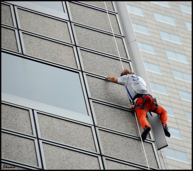man climbing